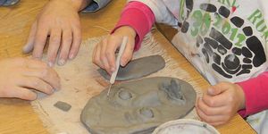 elementary -art -clay face